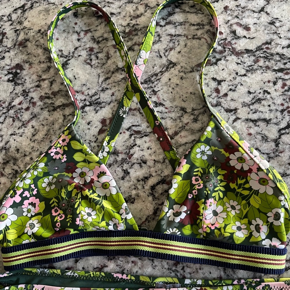 Aerie Floral Bikini set with Strappy Back and tube style